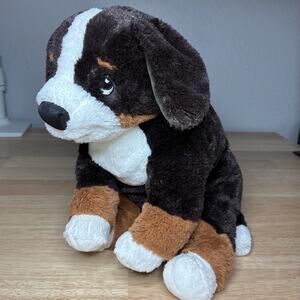Ikea Hoppig Bernese Mountain Dog Plush Brown White Stuffed Animal - No Tag